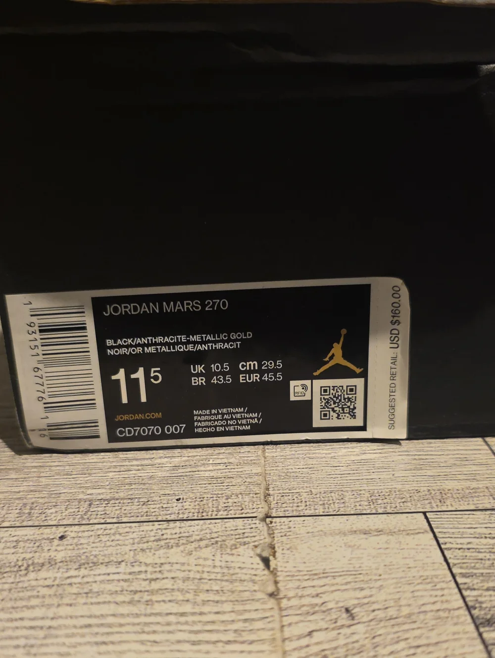 Jordan Mars 270 Men’s Black & Gold High-Top Sneakers